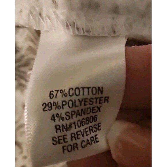 NWOT Croft  Barrow Womens Geo XS Button Up Top Collar Black White 3/4 Sleeve - Picture 4 of 8